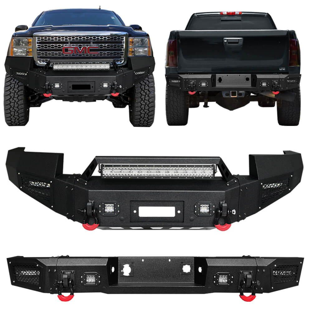 Vijay Front Bumper and Rear Bumper Fits 2011-2014 GMC Sierra 2500/3500