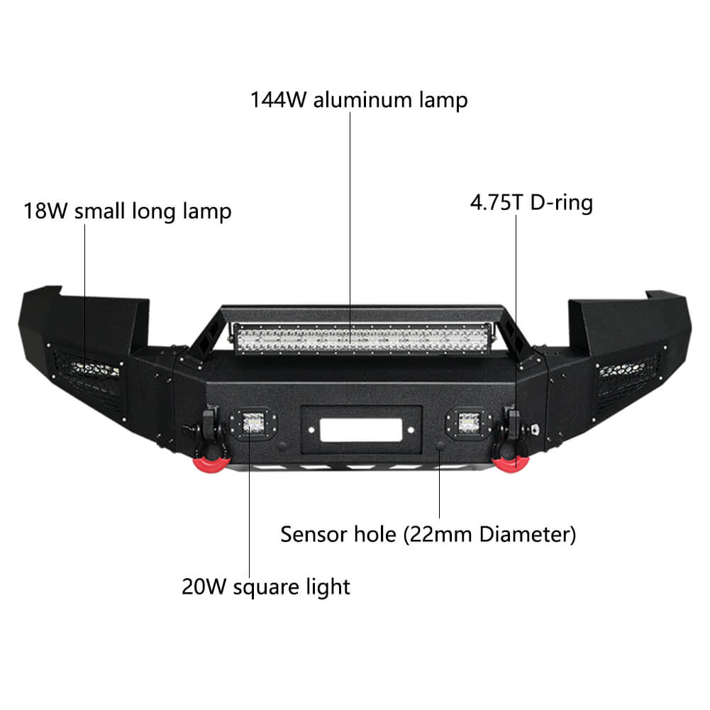 Vijay Front Bumper and Rear Bumper Fits 2011-2014 GMC Sierra 2500/3500