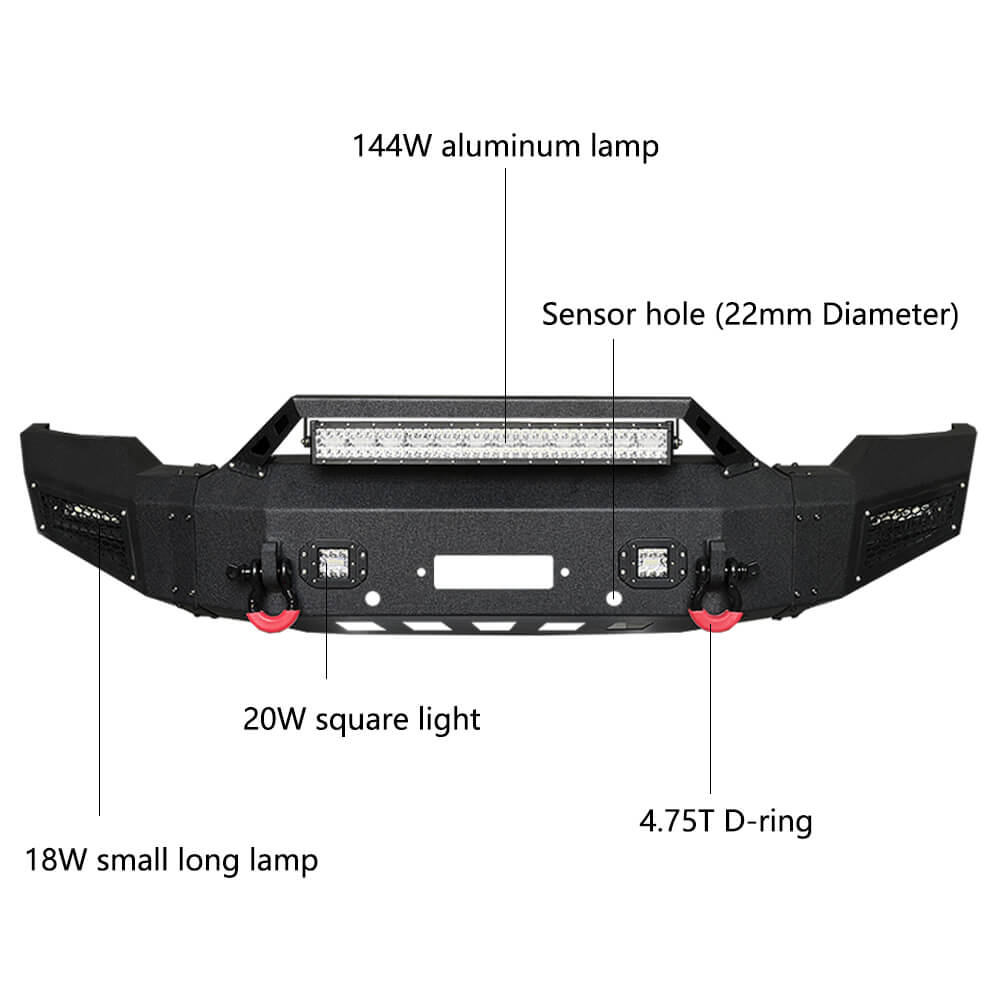 Vijay Front Bumper and Rear Bumper Fits 2020-2023 GMC Sierra 2500/3500