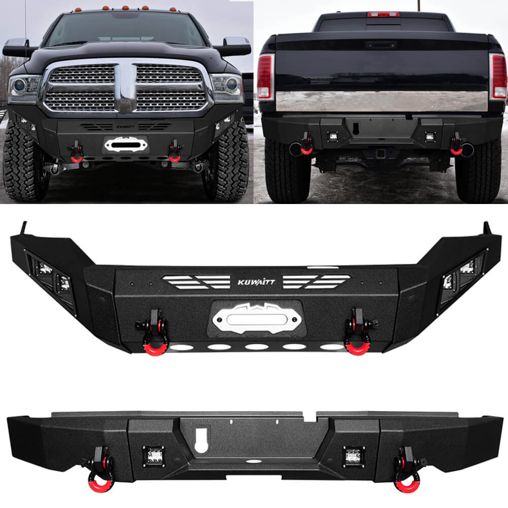 Vijay Front and Rear Bumper Fits 2013-2018 Dodge RAM 1500(Exclude Rebel) and 2019-2024 RAM 1500 Classic