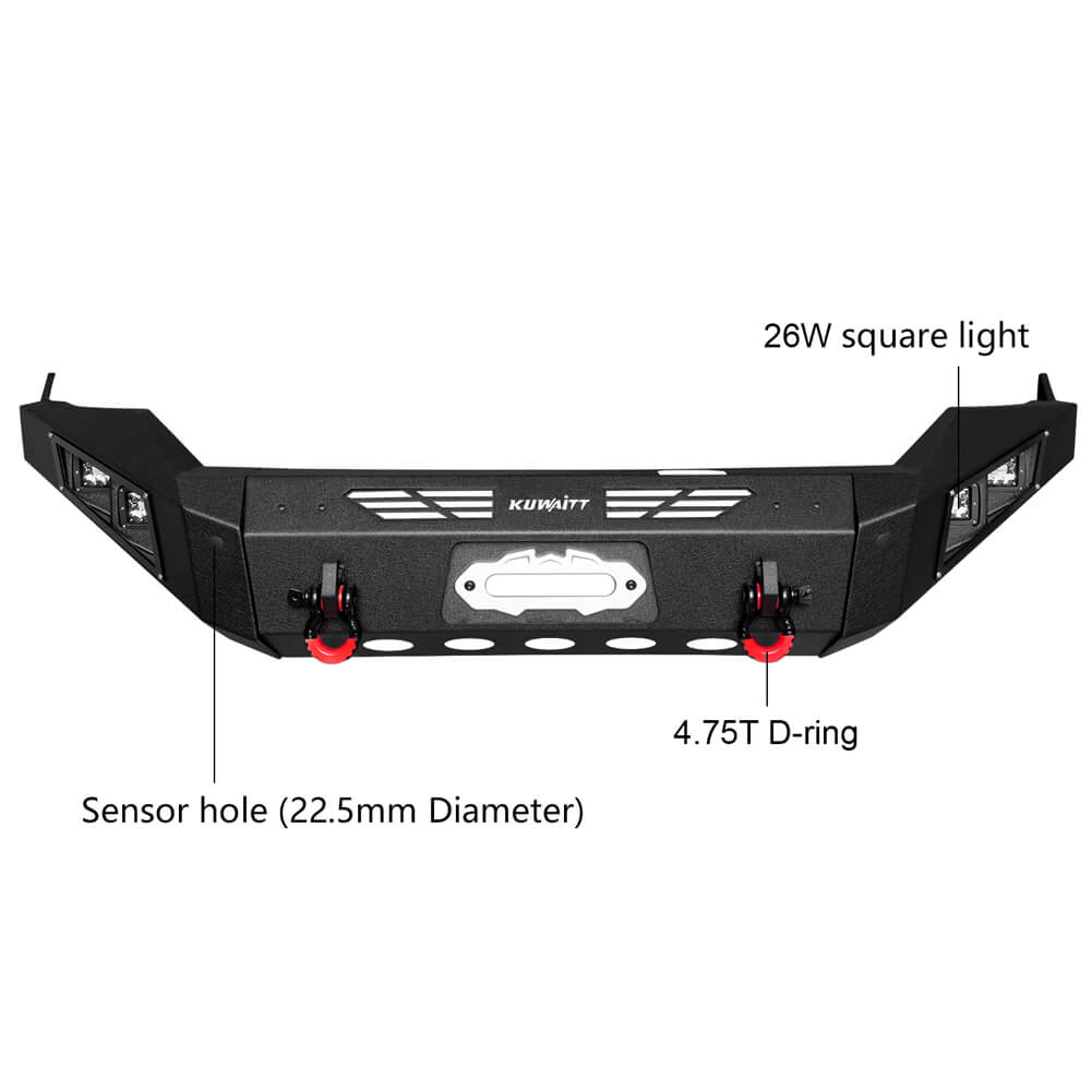 Vijay Front and Rear Bumper Fits 2013-2018 Dodge RAM 1500(Exclude Rebel) and 2019-2024 RAM 1500 Classic