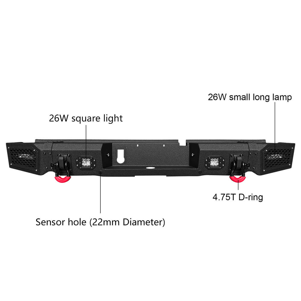 Vijay Rear Bumper Fits 2009-2018 Dodge RAM 1500 and 2019-2024 RAM 1500 Classic