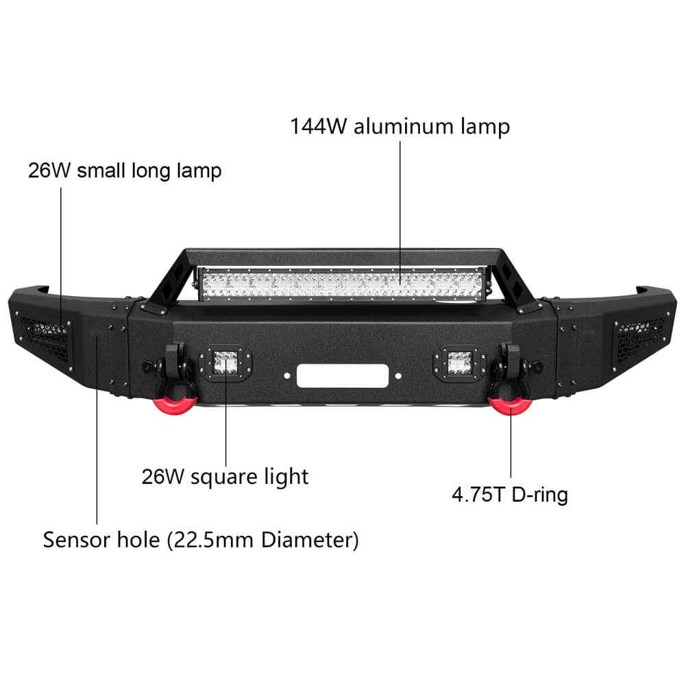 Vijay Front Bumper and Rear Bumper Fits 2015-2018 Dodge RAM 1500 Rebel