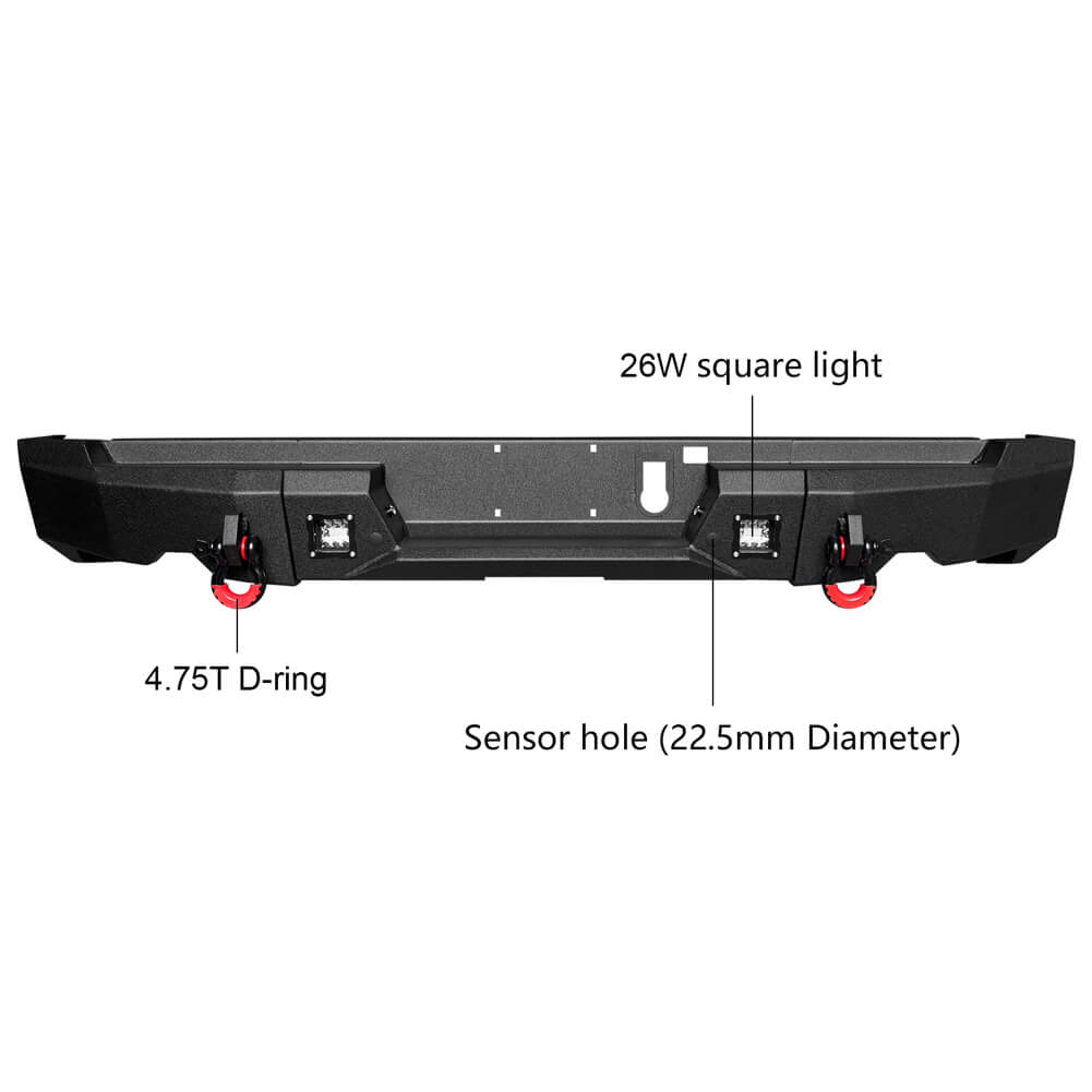 Vijay Rear Bumper Fits 2019-2024 Dodge RAM 1500 (Exclude Classics)