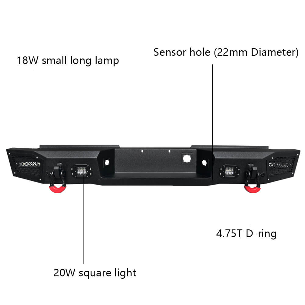 Vijay Rear Bumper Fits 1999-2006 Chevrolet Silverado 1500丨 GMC Sierra 1500