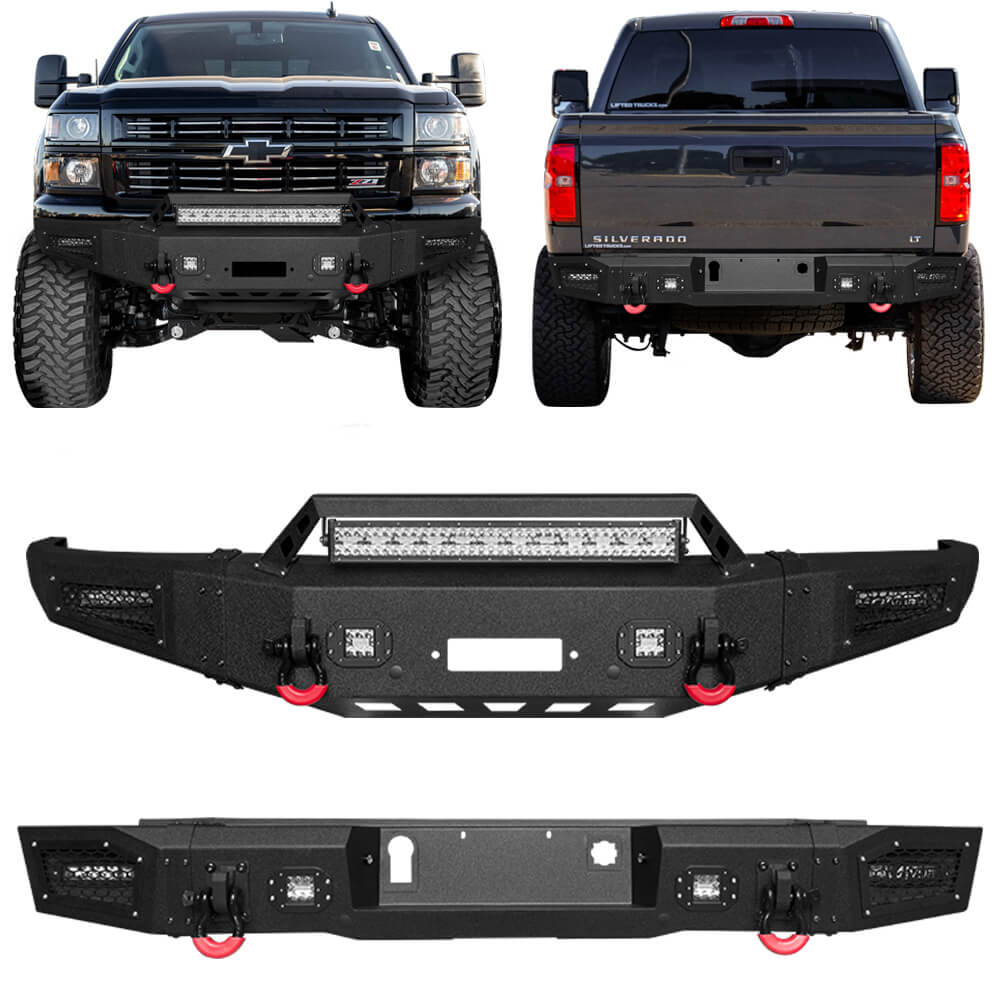 Vijay Front Bumper and Rear Bumper Fits 2014-2015 Chevy Silverado 1500