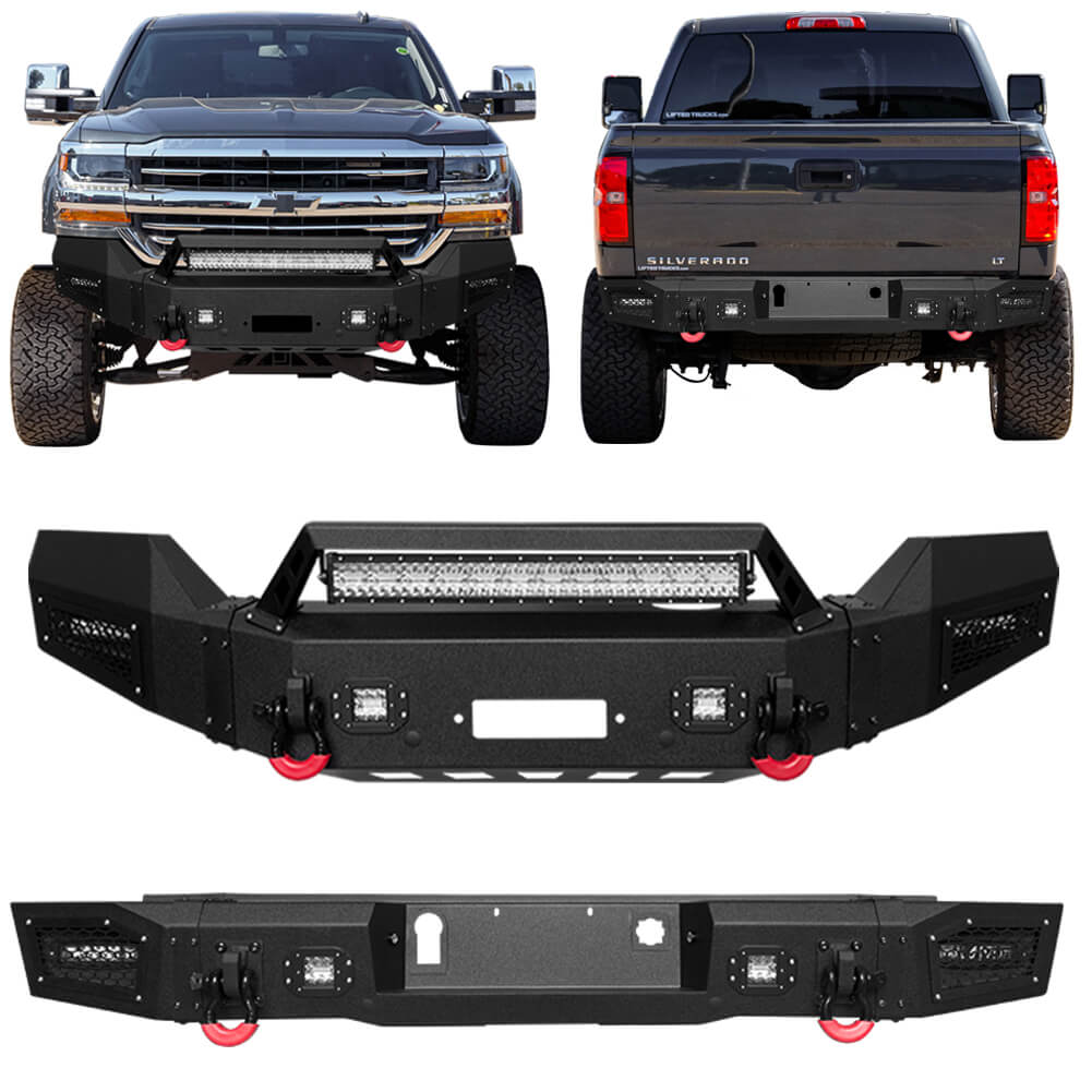 Vijay Front Bumper and Rear Bumper Fits 2016-2018 Chevy Silverado 1500