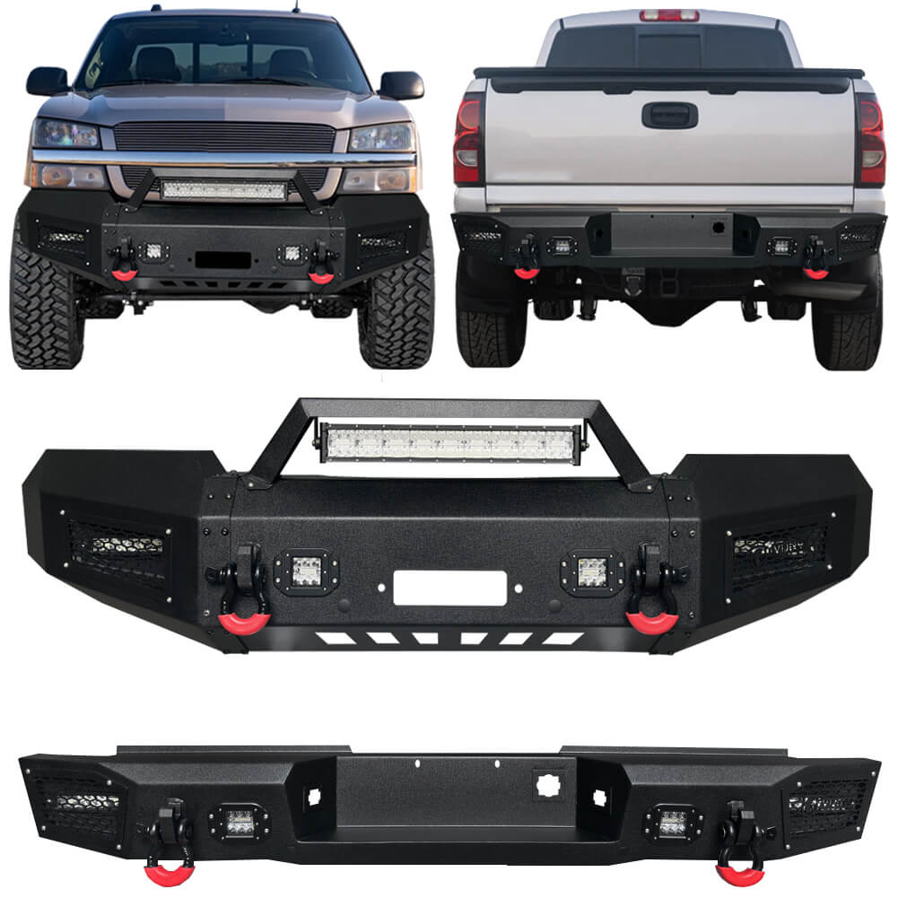 Vijay Front Bumper and Rear Bumper Fits 2003-2006 Chevy Silverado 1500