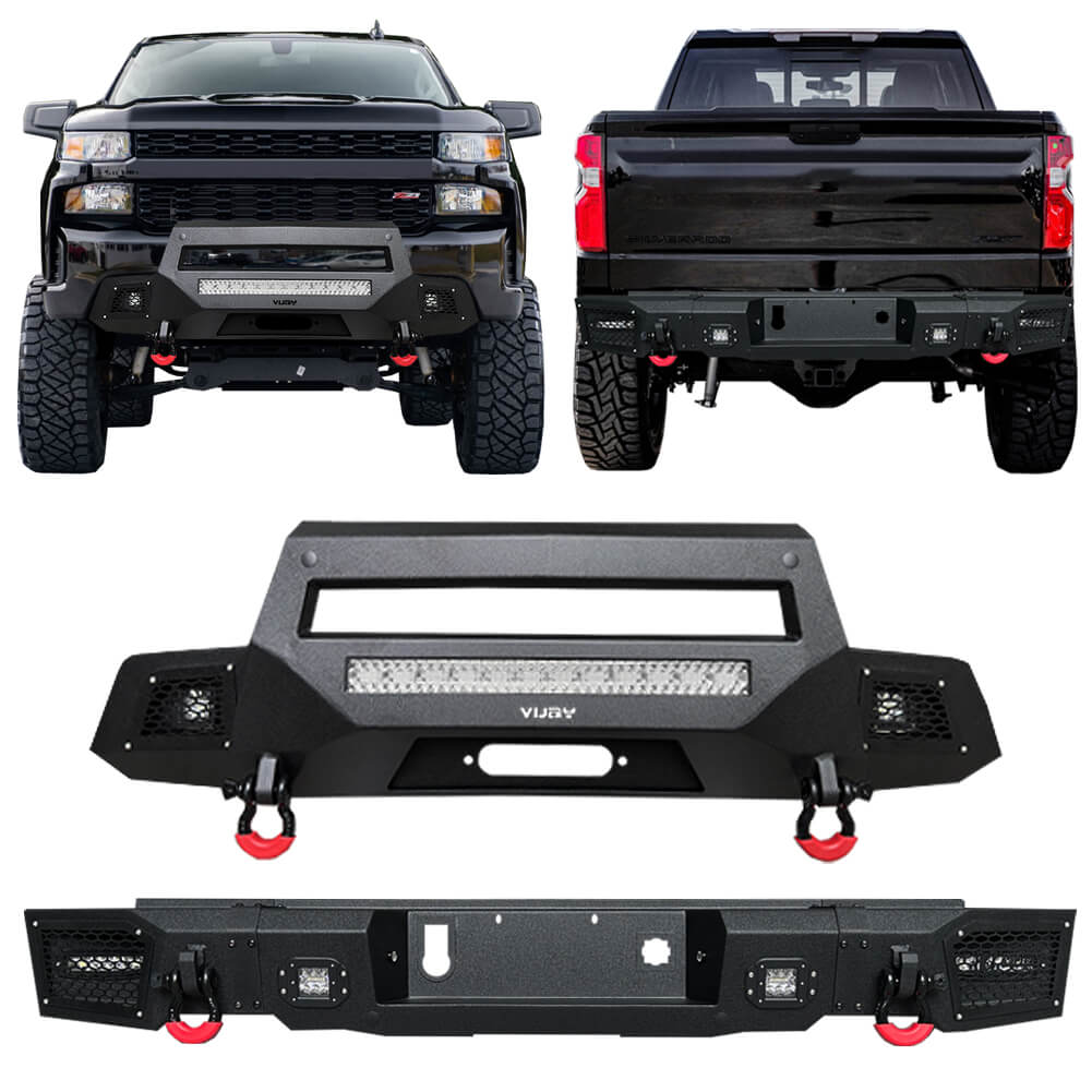 Vijay Front Bumper and Rear Bumper Fits 2019-2021 Chevy Silverado 1500