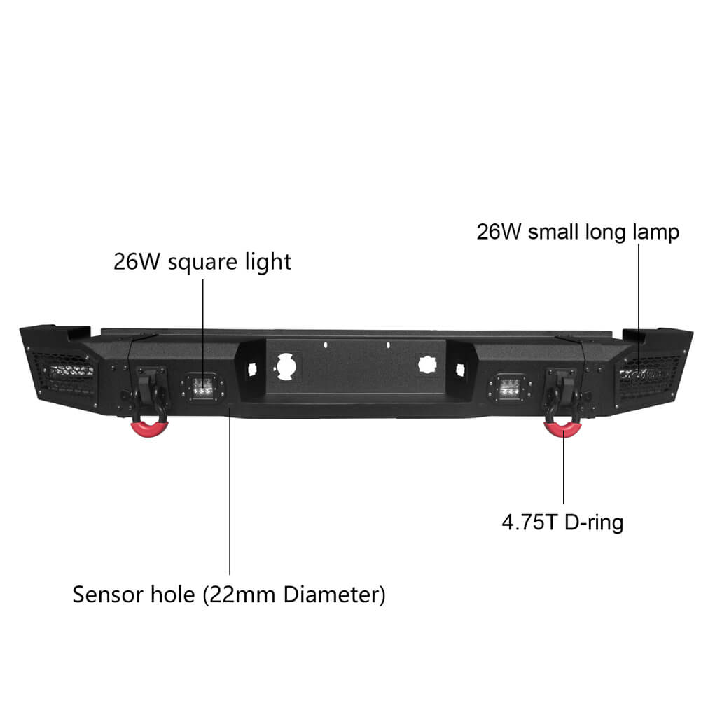 Vijay Rear Bumper Fits 2007-2010 Chevy Silverado 2500丨3500 丨 GMC Sierra 2500丨3500