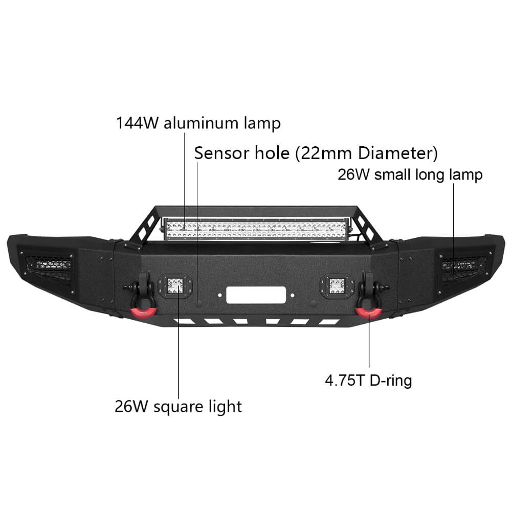 Vijay Front Bumper and Rear Bumper Fits 2015-2019 Chevy Silverado 2500 丨3500