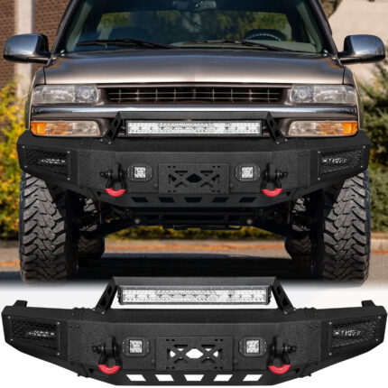 Vijay Front Bumper Fits 1999-2002 Chevy Silverado 1500 with Winch Plate and Lights