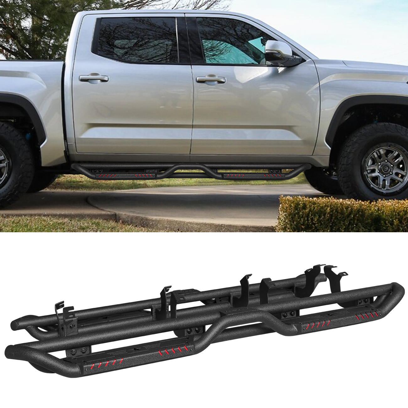 VIJAY Side Step Bars Running Boards Fits 2022-2025 Toyota Tundra