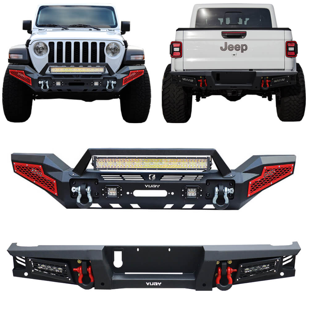 Vijay Front and Rear Bumper Fits 2020-2023 Jeep Gladiator JT