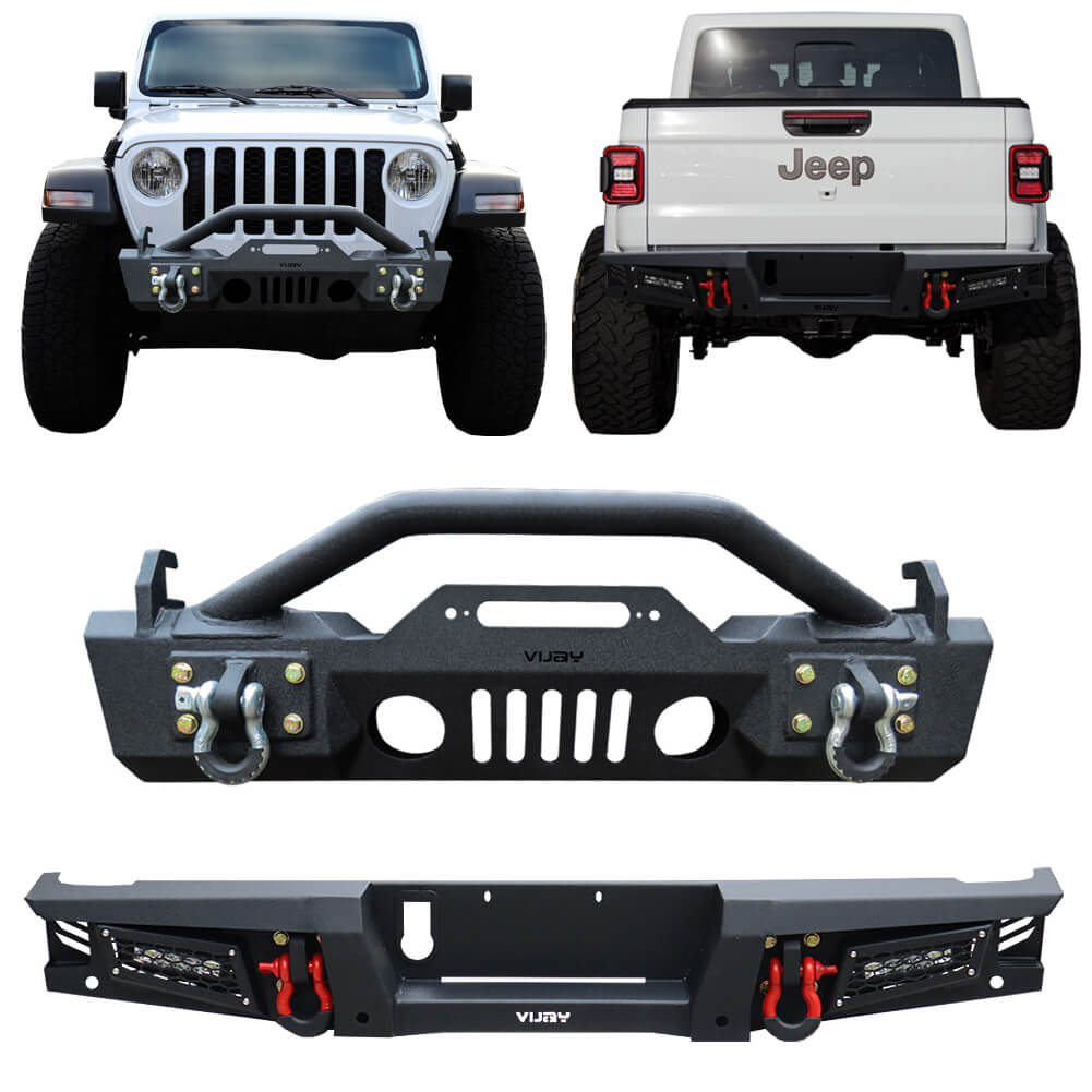 Vijay Front and Rear Bumper Fits 2020-2023 Jeep Gladiator JT