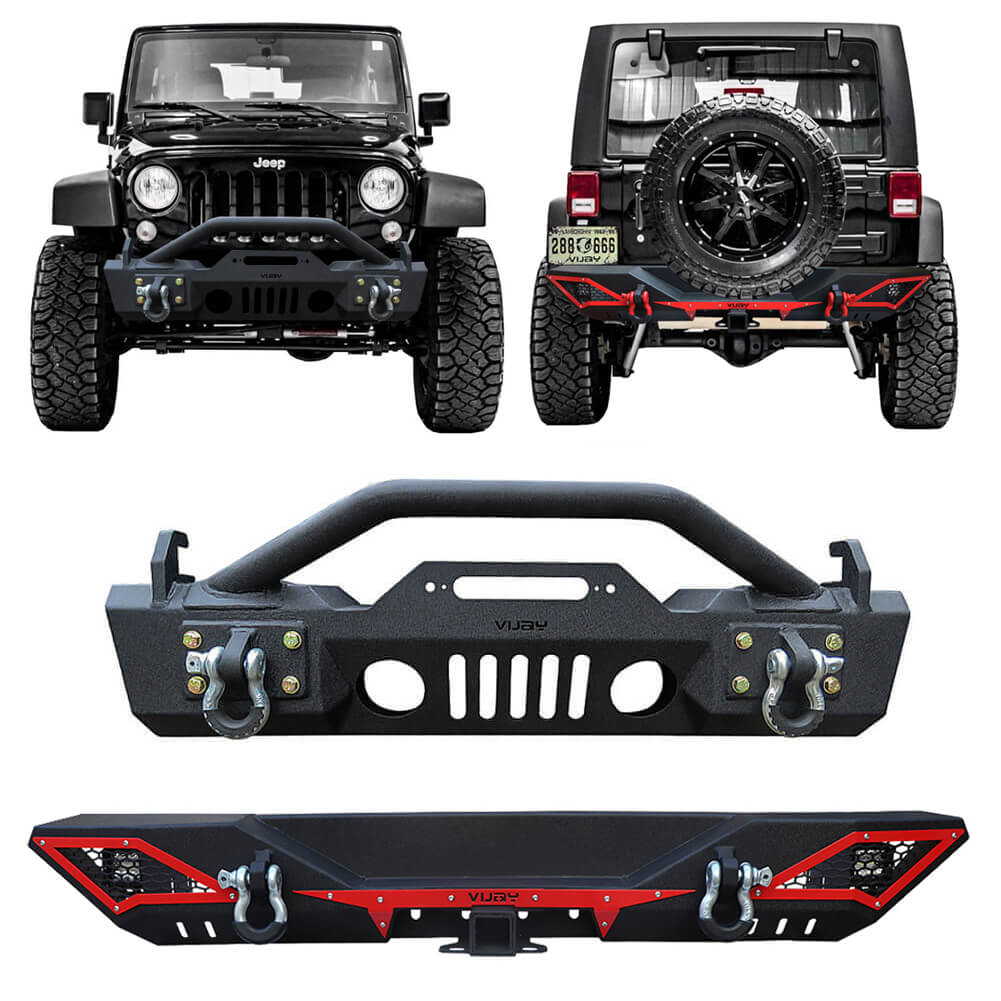 Vijay Front and Rear Bumper Fits 2007-2018 Jeep Wrangler JK/JKU