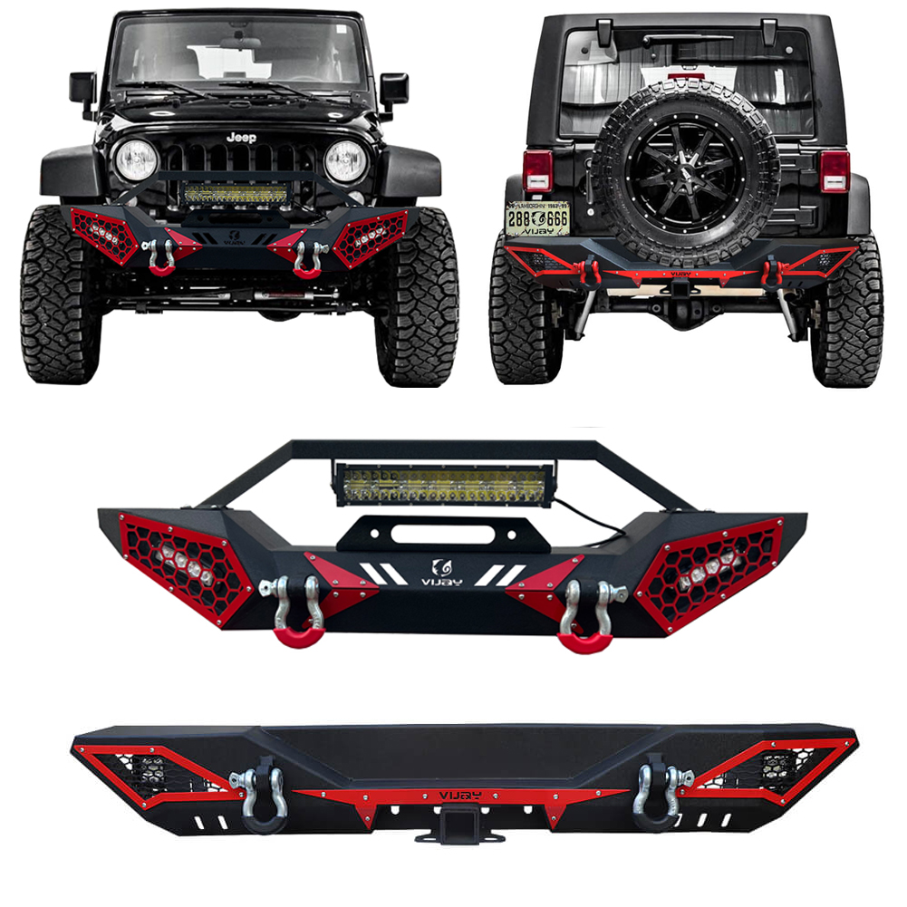 Vijay Front and Rear Bumper Fits 2007-2018 Jeep Wrangler JK/JKU