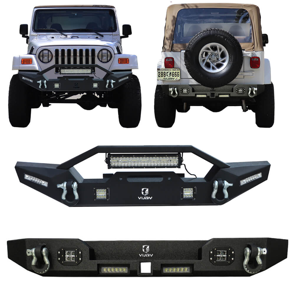 Vijay Front and Rear Bumper Fits 1997-2006 Wrangler TJ