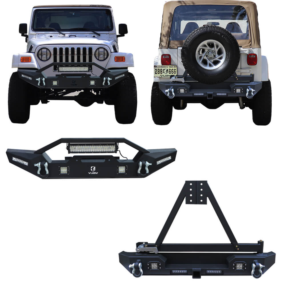 Vijay Front and Rear Bumper Fits 1997-2006 Wrangler TJ