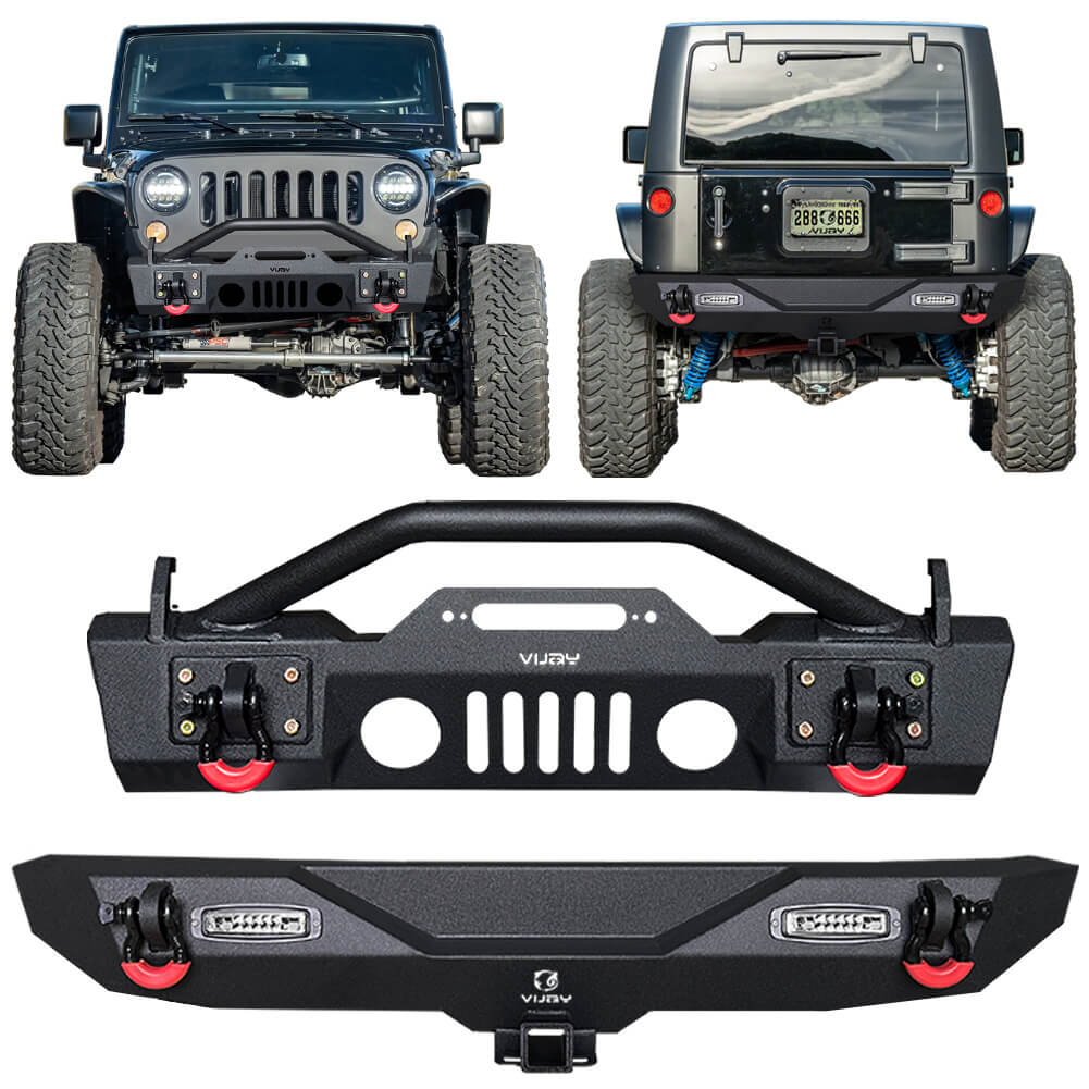 Vijay Front and Rear Bumper Fits 2007-2018 Jeep Wrangler JK/JKU