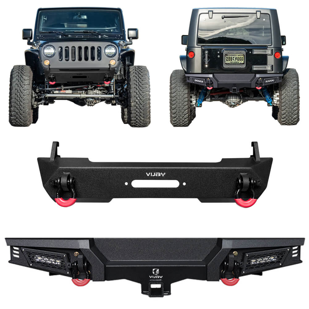 Vijay Front and Rear Bumper Fits 2007-2018 Jeep Wrangler JK/JKU