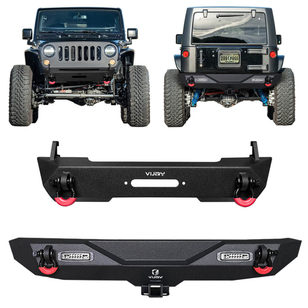 Vijay Front and Rear Bumper Fits 2007-2018 Jeep Wrangler JK/JKU