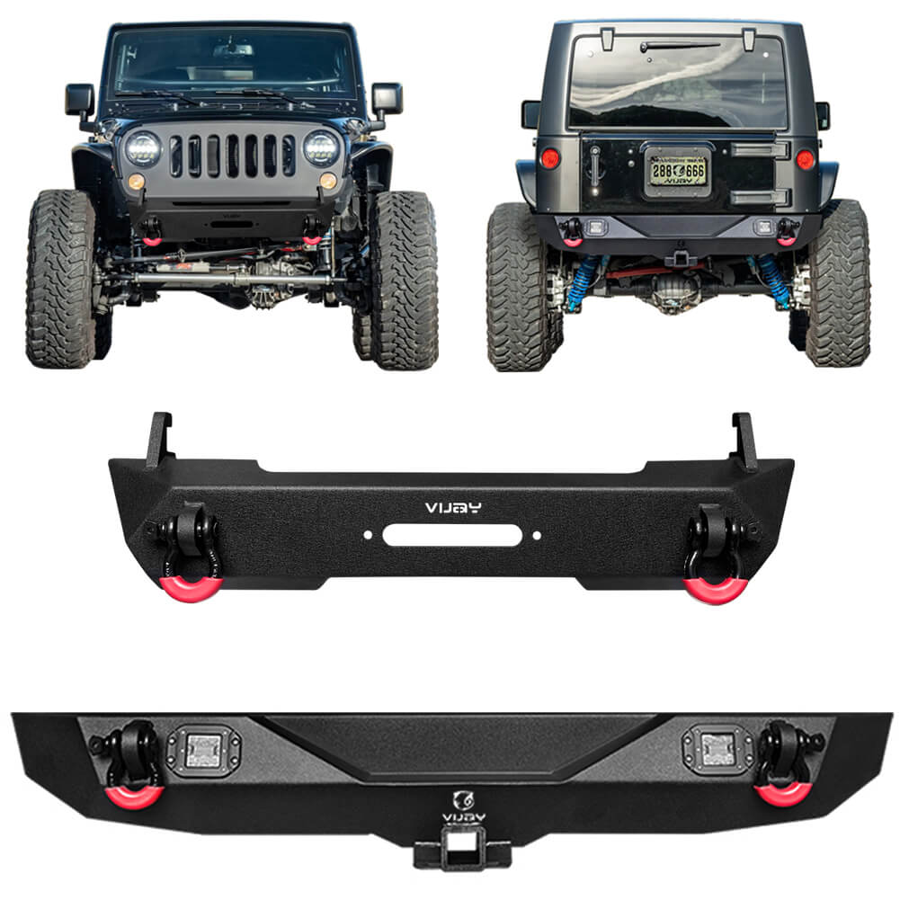 Vijay Front and Rear Bumper Fits 2007-2018 Jeep Wrangler JK/JKU