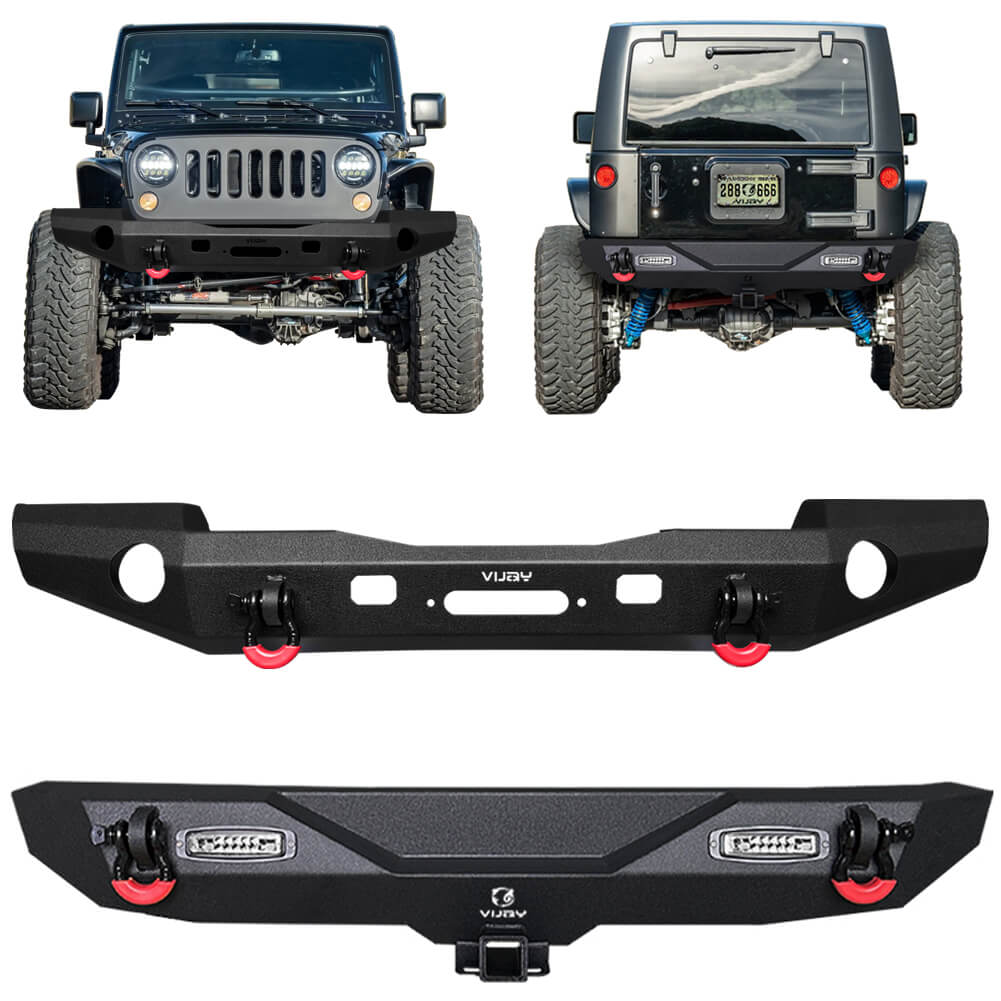 Vijay Front and Rear Bumper Fits 2007-2018 Jeep Wrangler JK/JKU