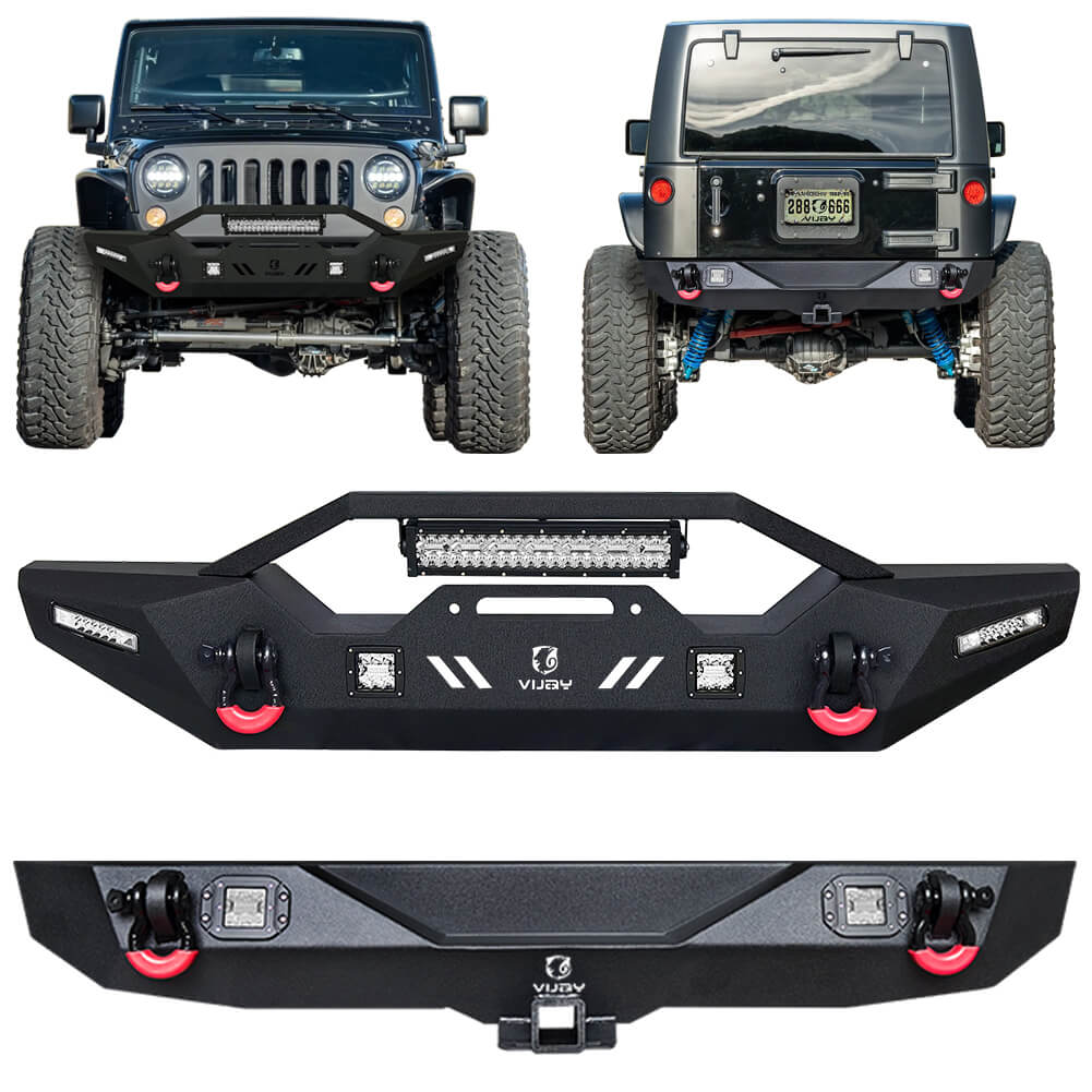 Vijay Front and Rear Bumper Fits 2007-2018 Jeep Wrangler JK/JKU