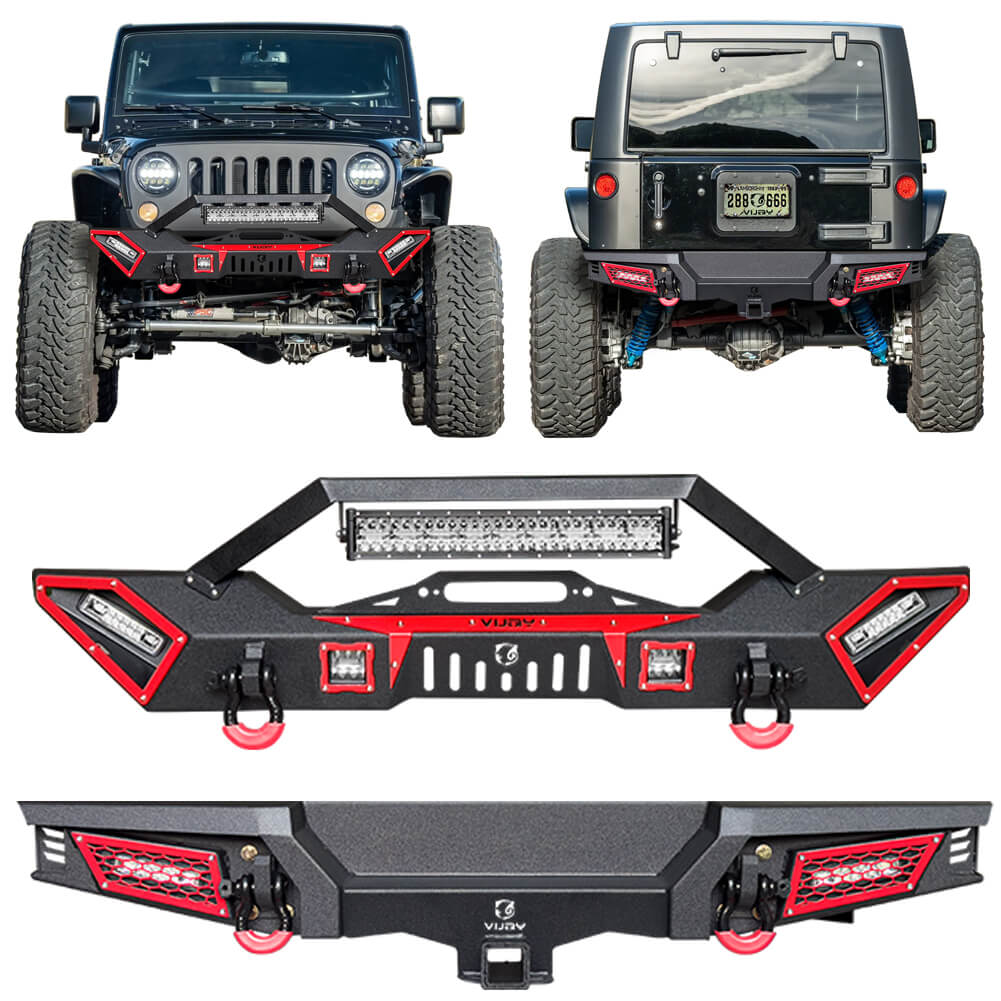 Vijay Front and Rear Bumper Fits 2007-2018 Jeep Wrangler JK/JKU