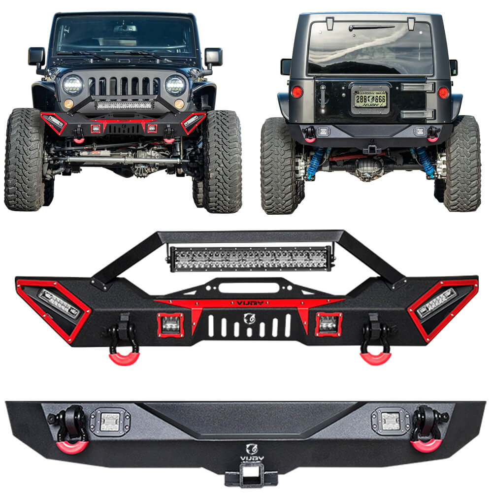 Vijay Front and Rear Bumper Fits 2007-2018 Jeep Wrangler JK/JKU