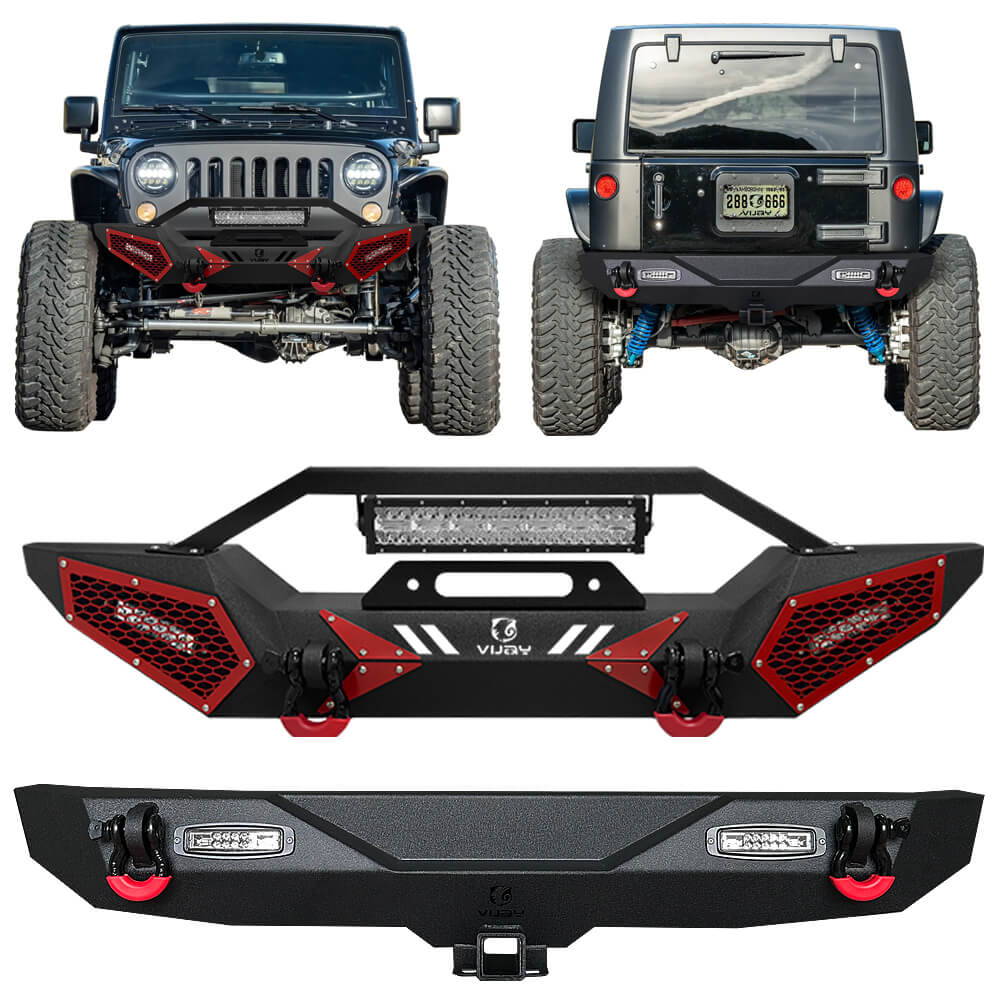 Vijay Front and Rear Bumper Fits 2007-2018 Jeep Wrangler JK/JKU