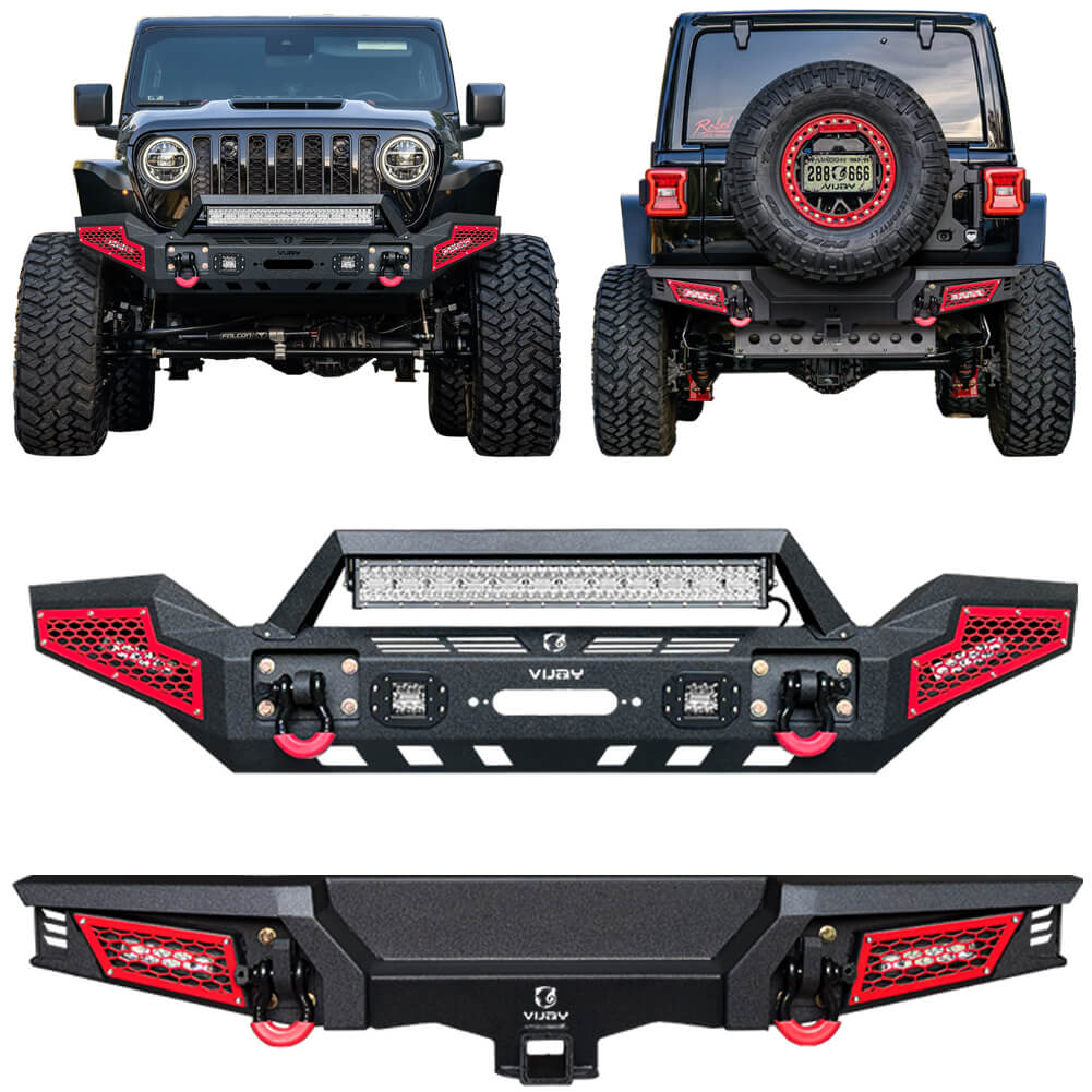 Vijay Front and Rear Bumper Fits 2018-2024 Jeep Wrangler JL/JLU