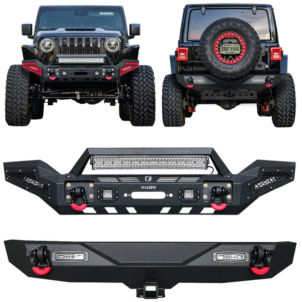 Vijay Front and Rear Bumper Fits 2018-2024 Jeep Wrangler JL/JLU