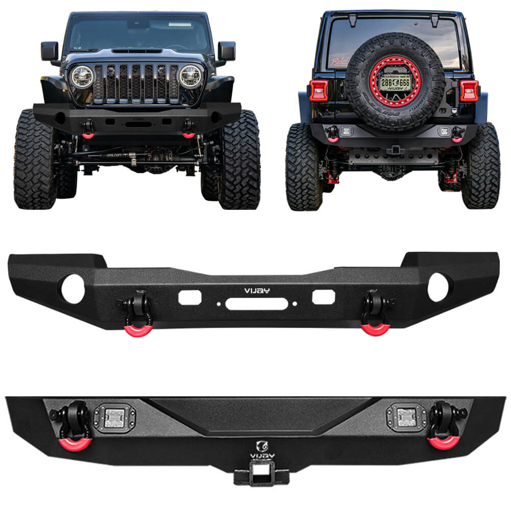 Vijay Front and Rear Bumper Fits 2018-2024 Jeep Wrangler JL/JLU