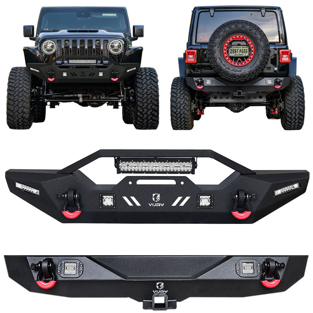 Vijay Front and Rear Bumper Fits 2018-2024 Jeep Wrangler JL/JLU