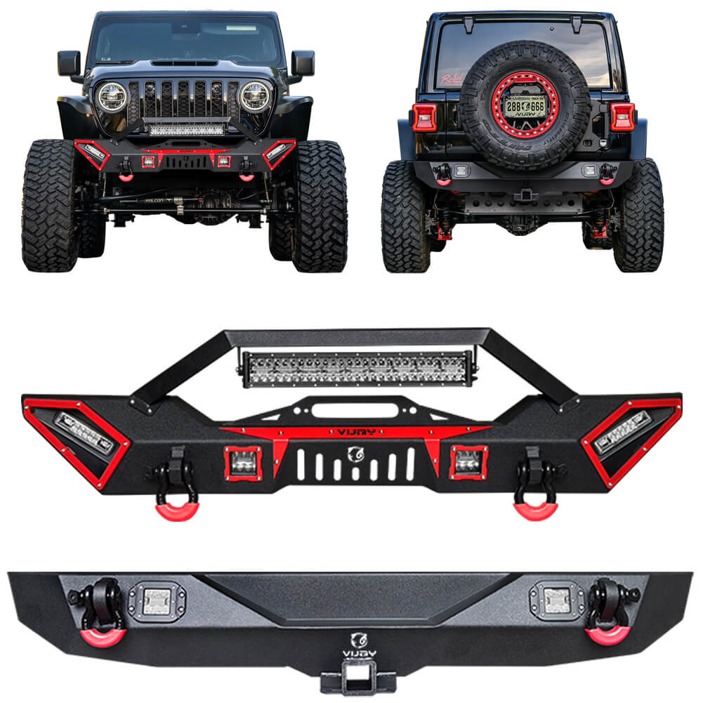 Vijay Front and Rear Bumper Fits 2018-2024 Jeep Wrangler JL/JLU