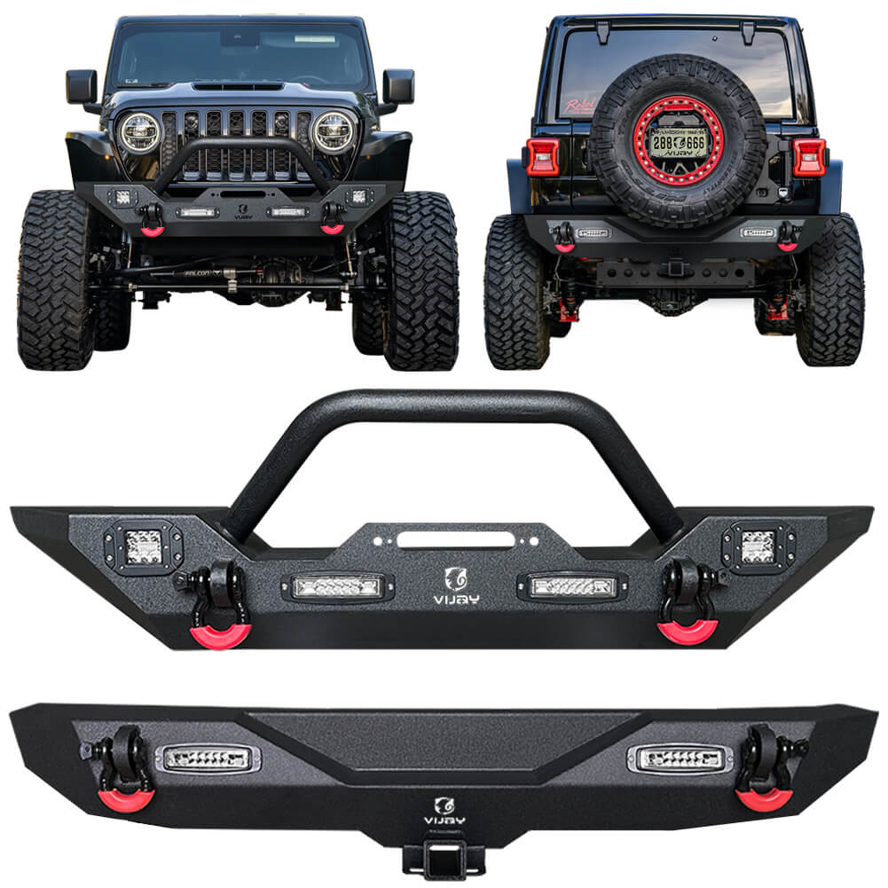 Vijay Front and Rear Bumper Fits 2018-2024 Jeep Wrangler JL/JLU