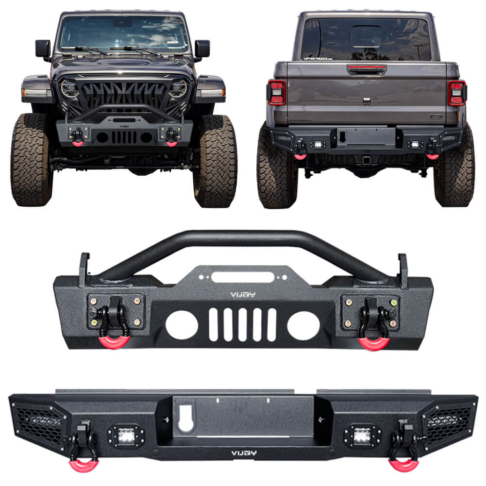 Vijay Front and Rear Bumper Fits 2020-2024 Jeep Gladiator JT