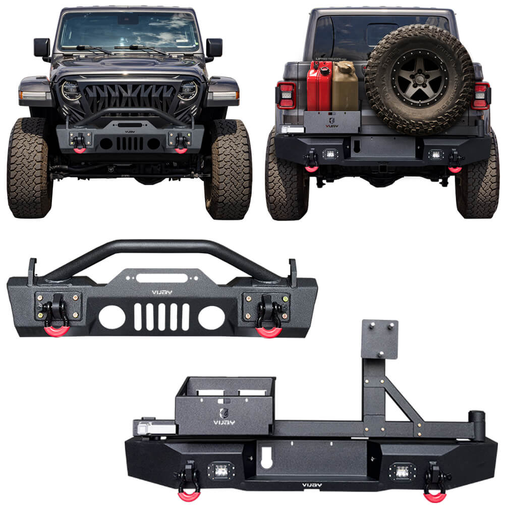 Vijay Front and Rear Bumper Fits 2020-2024 Jeep Gladiator JT