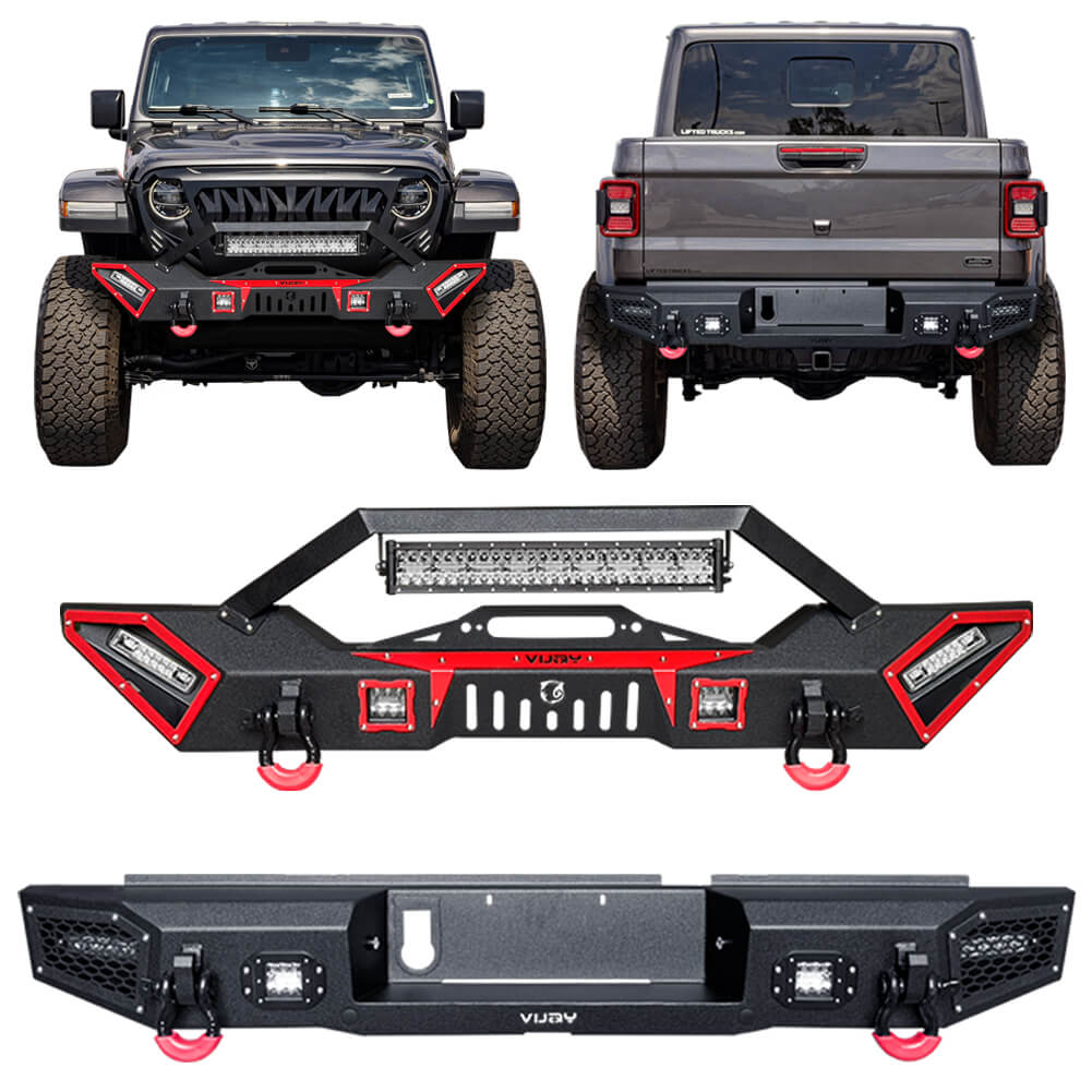 Vijay Front and Rear Bumper Fits 2020-2024 Jeep Gladiator JT