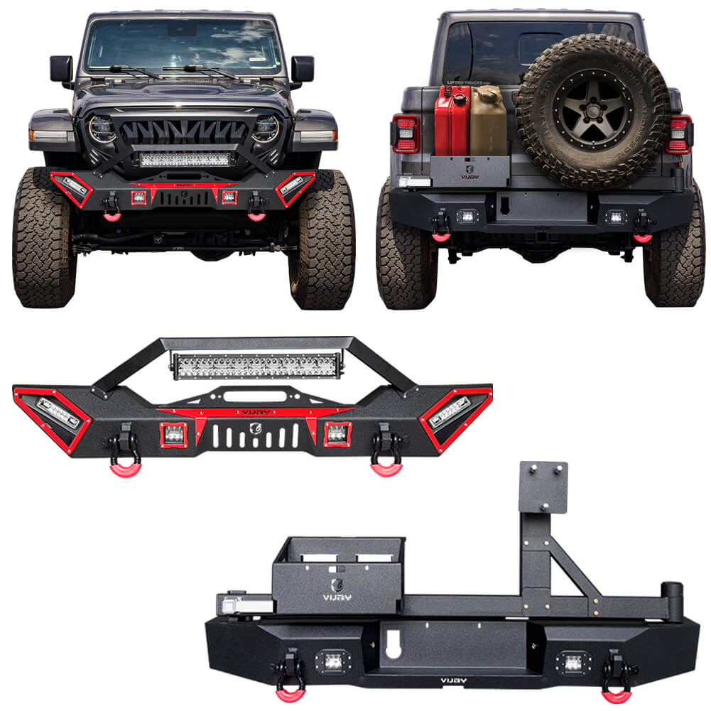 Vijay Front and Rear Bumper Fits 2020-2024 Jeep Gladiator JT