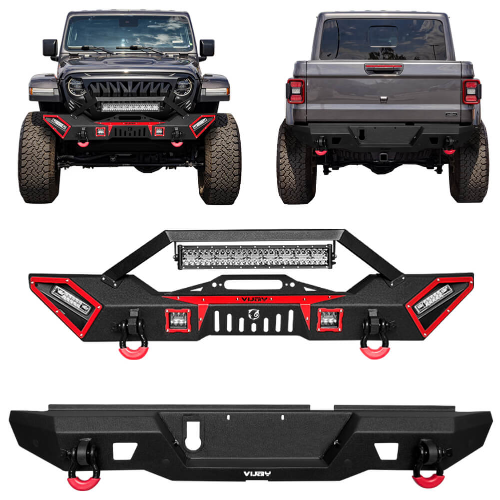 Vijay Front and Rear Bumper Fits 2020-2024 Jeep Gladiator JT