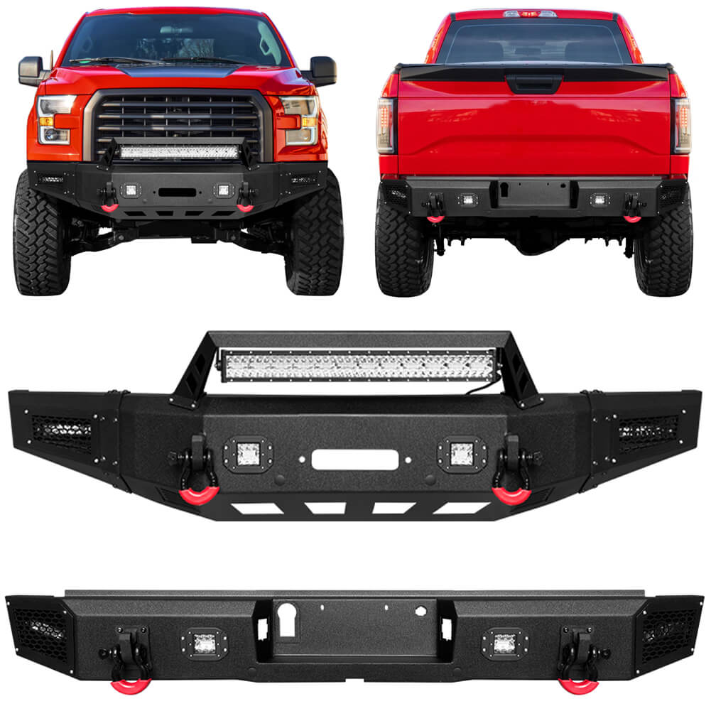 Vijay Front Bumper and Rear Bumper Fits 2015-2017 Ford F150(Excluding Raptor)