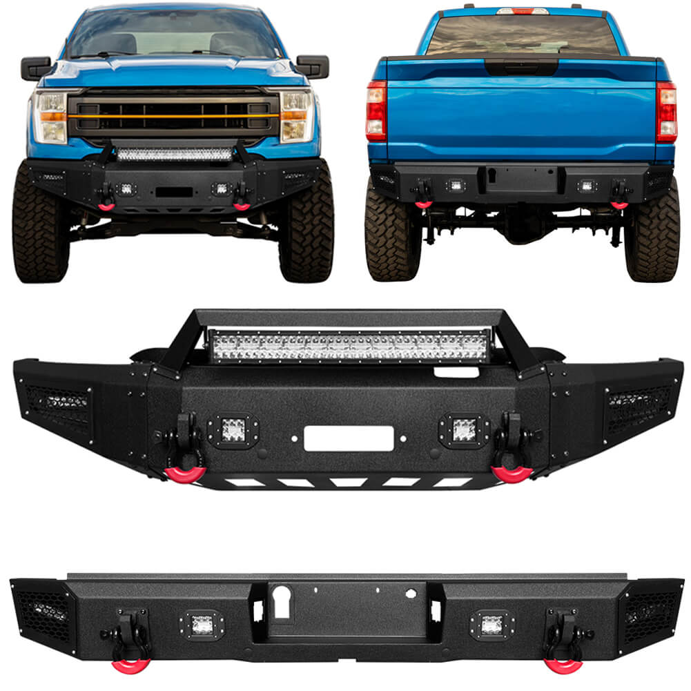 Vijay Front Bumper and Rear Bumper Fits 2021-2023 Ford F150 (Excluding 2022-2023 F150 Lighting EV)