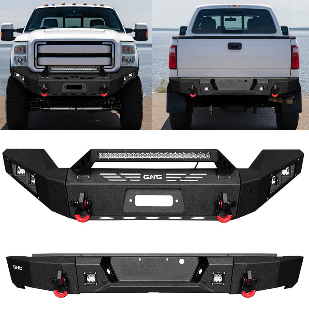 GNG Front and Rear Bumper Fits 2011-2016 Ford F250 F350 F450 Super Duty