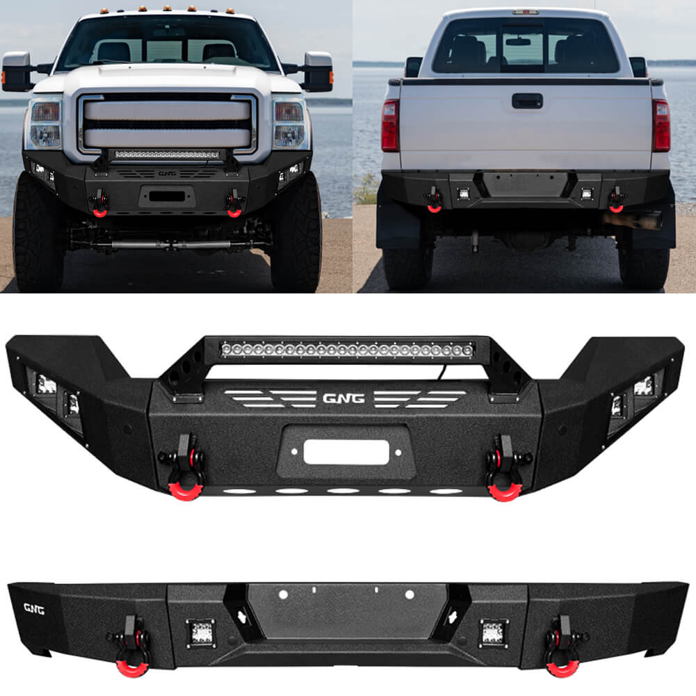 GNG Front and Rear Bumper Fits 2011-2016 Ford F250 F350 F450 Super Duty