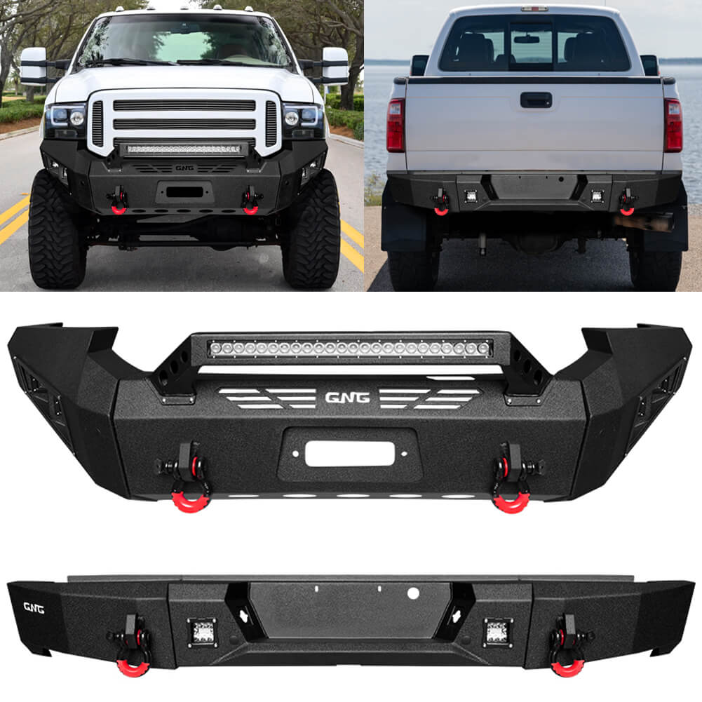 GNG Front and Rear Bumper Fits 2005-2007 Ford F250 F350 F450 Super Duty