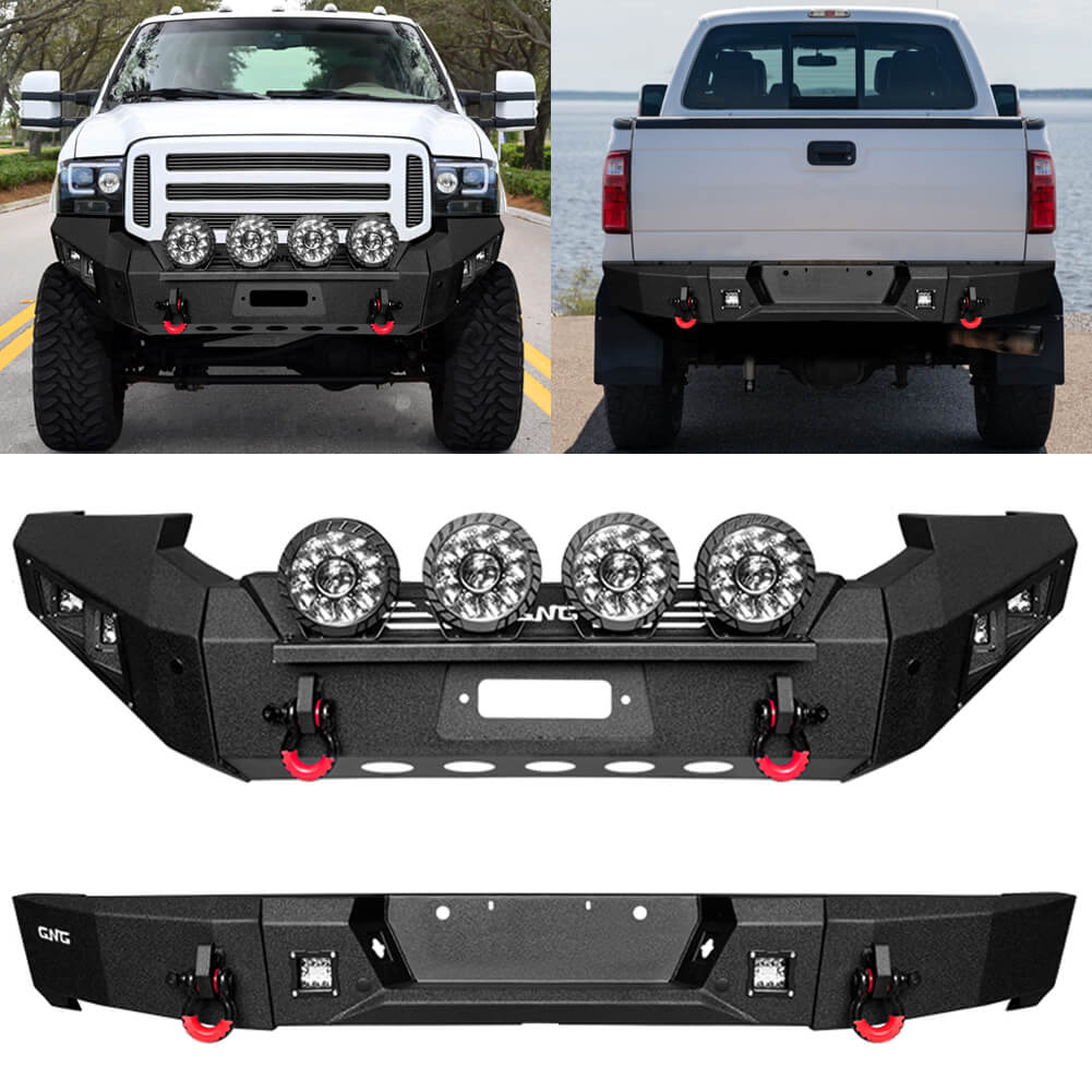 GNG Front and Rear Bumper Fits 2005-2007 Ford F250 F350 F450 Super Duty