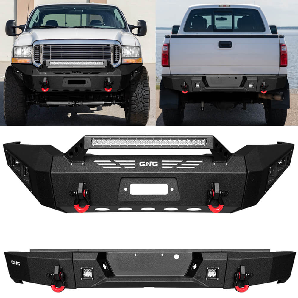 GNG Front and Rear Bumper Fits 1999-2004 Ford F250 F350 F450 Super Duty